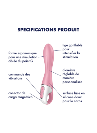 Vibromasseur gonflable G-Spot rose USB Air Pump Vibrator 2 Satisfyer
